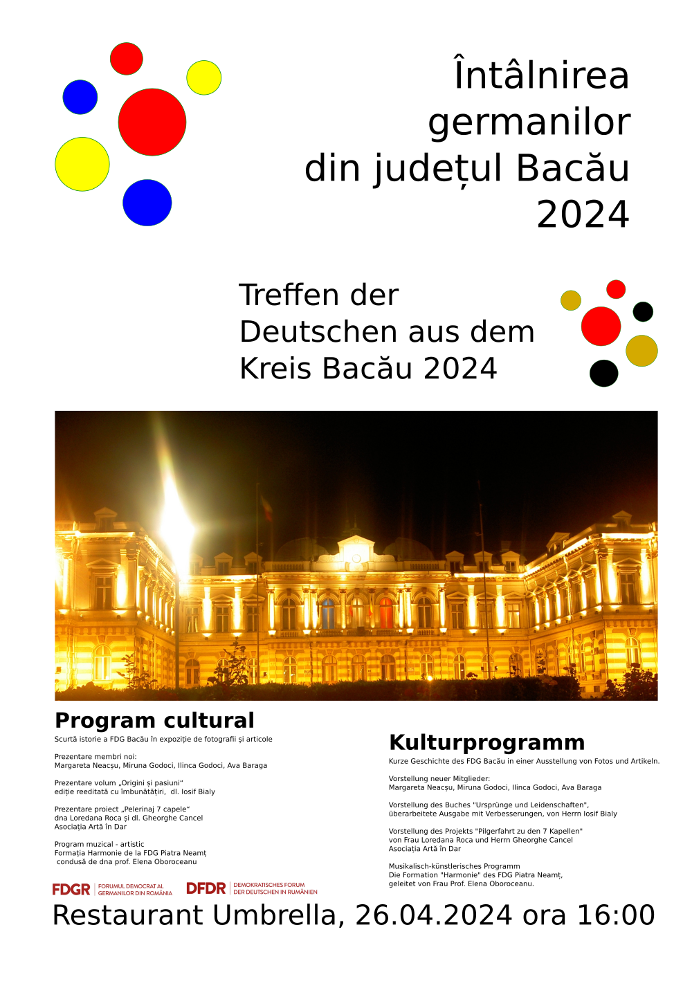 2024 Tag der deutschen Minderheit Bacau Plakat