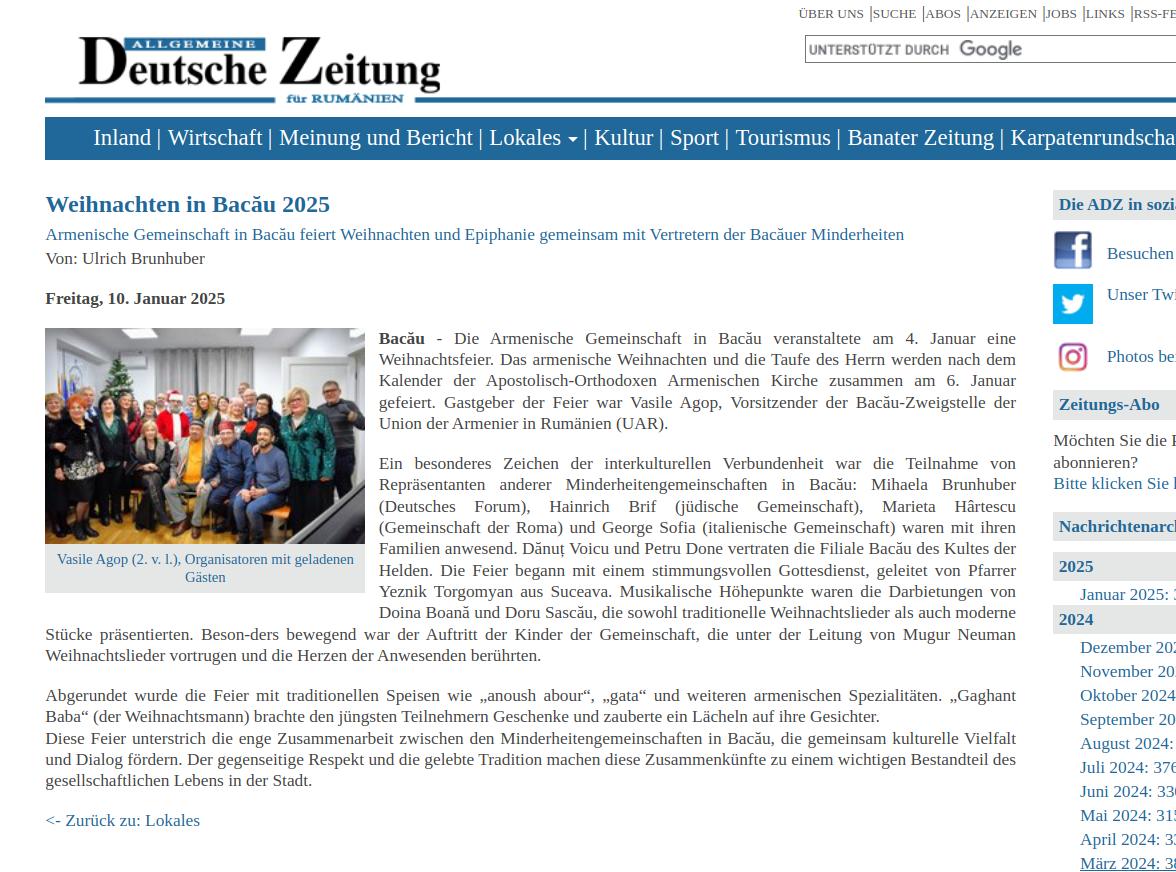 2025 01 MIN Armenier Weihnachtem ADZ Online