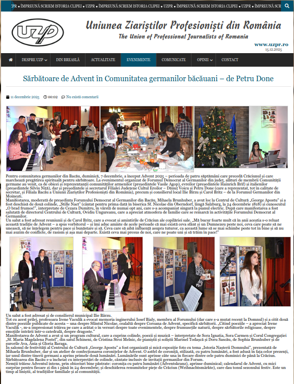 2025 Advent Petru Done UZP